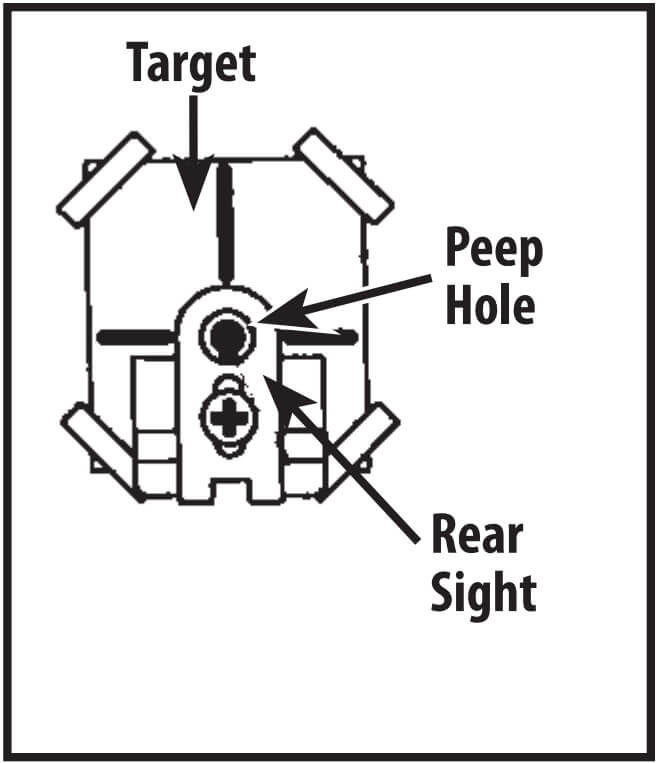 How to aim an air rifle: the view of the target through a peep sight